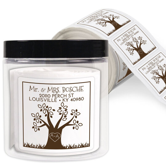 Family Tree Square Address Labels